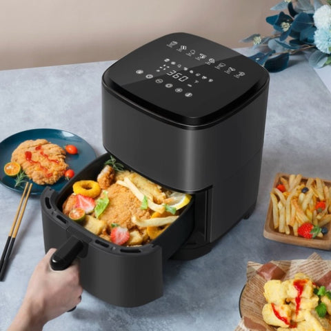 ZUN Air Fryer Oven 4 Qt, Space-saving & Low-noise, Nonstick and Dishwasher Safe Basket, 8 In-App W1676116774