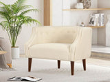 Modern Club Chair with Button-Tufted Back & Tonal Piping Contemporary Upholstered Tub Chair with N767P266718B