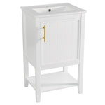 ZUN 20" Bathroom Vanity with Sink, Bathroom Cabinet with Soft Closing Door, Storage Rack and Open Shelf, WF308492AAK