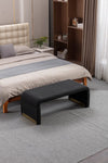 ZUN New Fabric Loveseat Footstool Bedroom Bench Shoe Bench With Gold Metal Legs,Black 44172834