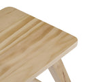 Set of 2 Saddle Seat Counter Stools, 24" Wood Bar Stools for Dining Room Kitchen Pub Chair, Wood 95221143