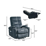 ZUN Electric Power Lift Recliner Chair with Massage and Heat for Elderly, 3 Positions, 2 Side Pockets, 08792062