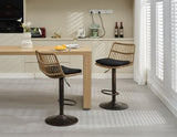 ZUN Set of 2 Rattan Bar Stool, 360 Swivel Bar Chair, Counter Height Chair with Footrest for Kitchen, W1752P195270