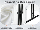4-Fold Foldable Screen Plastic Feet 160g Polyester Fabric Carbon Steel Frame 6FT Off-White 68530944
