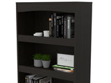 Bookcase, Three Shelves, Double Door Cabinet, Metal Hardware, Black B097132973