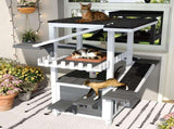 4 Tiers Outdoor Cat House Weatherproof Cat Tree Tower with Waterproof Roof and 2 Doors , Feral Cat 21197989
