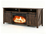 Rotten Wood Finish Fireplace TV Stand, 147.5*39*76cm, Embossed Particle Board with Melamine Foil, 46705287