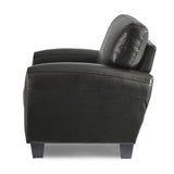 Modern Living Room Furniture 1pc Chair Black Faux Leather Covering Retro Styling Furniture B01159023