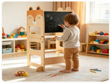 3-in-1 Convertible Toddler Learning Tower Step Stool with Chalkboard, Poplar Wood Flip Design 78341133