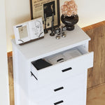 ZUN Retro American Country Style Wooden Dresser with 5 Drawer, Storage Cabinet for Bedroom, White N733P207094K