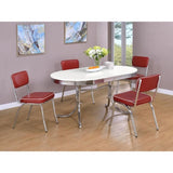 White and Chrome Oval Dining Table B062P145534