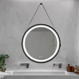 ZUN 24inch Bathroom Led Classy Vanity Mirror with focused backplane,Black aluminum alloy frame,High W1992P211230