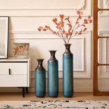 Floor metal vase modern style decoration droplet shaped white metal vase 3-piece set gorgeous W2796P290478