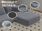 Gray Modular Corduroy Sectional Sofa with Chaise Lounge, All-Foam Deep Seat Couch, Soft Wide-Wale 61332137