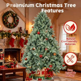 4FT Christmas Tree Artificial Plant with 592 Tips PVC Blue Green Tree Hinged Branches Stable Stand 05137138