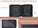 Luggage Sets 3 Piece, Expandable Hard shell ABS Suitcases Double Spinner, Travel luggage Set N730P296765A