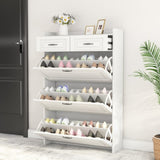 1250 White color shoe cabinet with 3 doors 2 drawers,large space for storage W1320P236450