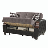 PrimeNest Marabella Collection Upholstered Convertible Loveseat with Storage, Grey B030P281805