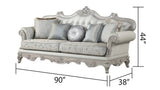 Tuscan Traditional Style Sofa Made With Wood in Silver B009138504