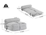 Latina Indoor Foldbable Bean Bag Lounge chair, Light Gray N775P265519G