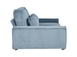 Modern Corduroy Loveseat with 2 Throw Pillows, Soft Double Seat Sofa for Cozy Living Spaces, Ribbed 28375997