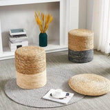 (SKU25251298Ottoman Poof, Natural Seagrass Poufs, Hand Weave Round Footstool, Pouffe Accent 74315377