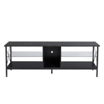 ZUN TV stand,Iron TV cabinet,entertainment center, TV set, media console, with LED lights, remote W679P147865