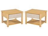 Wood Nightstand,Modern Nightstands with Drawer, Farmhouse Bedside Table for Bedroom Living Room N770P345998N