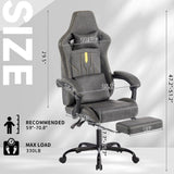 Gaming Chair, Video Game Chair with Massage Lumbar Support and Footrest, Comfortable Ergonomic W2367P288672