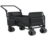 2-in-1 Folding Wagon Cart Convertible Beach Chair, All-Terrain Wheels, 650lb Capacity, Cooler Bag & W2932P482257