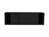 Wall Cabinet 13" H, 2 Sliding doors, 1 Shelf, Black B097P250893