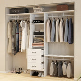 96 Inches Closet System, 8FT Walk In Closet Organizer with 3 Adjustable Shelves & 3 Expandable 68790031