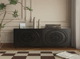 Modern Black Wood Sideboard Buffet Accent Bedroom Media Hallway Curio Kitchen Hutch Storage Cabinet W2263P207530