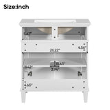 ZUN 30-inch bathroom vanity with ceramic basin, soft close door and adjustable shelves N729P173380K