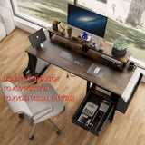 47.27"office desk with power outlet, 2 Monitor Stands and USB Ports,Gaming Desk with Storage W2887P239380