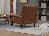 Wood Frame Armchair, Modern Accent Chair Lounge Chair with Sturdy Wood Legs for Living Room Bedroom 07199279