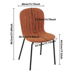 ZUN Brown Faux Leather Dining Chairs Set of 4,Mid-Century Modern Upholstered PU Leather Chairs,for W1516P230630