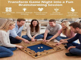 24" Natural Pine Wood Shut the Box Game, 2-4 Players, 10 Number Tiles & 2 Dice for Family/Party 06855640