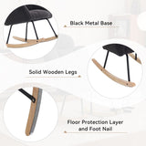 055-Teddy Fabric Upholstered Nursery Rocking Glider Chair Modern Accent Armchair Padded Seat with W527P228311