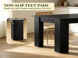 Modern Dining Table 63 Inch Rectangular Kitchen Table for 4-6 People Black Wood Effect Living Room 02324399