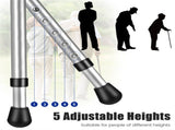 Folding Seat Cane 5-Level Height Adjust, LED Light, Anti-Slip Pads, Aluminum Alloy, Bonus 50929782