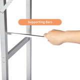 Portable Folding Bar Table with Shelf, Tradeshow Podium Table with Black Skirt and Carrying Bag, for 50301347