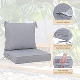 2 PCS Set 24x24 in Outdoor Deep Seat Cushion- Waterproof Fade-Resistant Patio Furniture Cushions 30408506