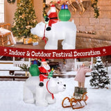 6ft 15W 7pcs LED Lights Santa Claus Rides Polar Bear Garden Santa Claus Decoration 07964549