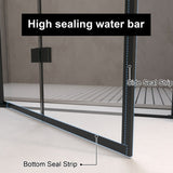 36 "x 72" Bifold Shower Door, 1/4" Tempered Glass, Matte Black Aluminum Frame, Explosion Proof W1675P307149
