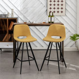 ZUN Porth Fabric Kitchen 28.25" Counter Height Stools, Set of 2, Yellow T2574P165090