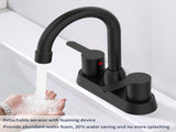 2 Handles Matte Black Faucet, Brushed Nickel Centerset RV Bathroom Faucets for 3 Hole pop-up drain 44548549
