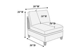 Living Room Furniture Armless Chair Steel Color Dorris Fabric 1pc Cushion Armless Chair Wooden Deco B01147402