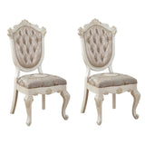 Rose Gold and Pearl White Tufted Back Side Chairs B062P186474