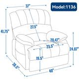 ZUN 23" Seat Width and High Back Large Size Beige Chenille Power Lift Recliner Chair with 8-Point 22233917